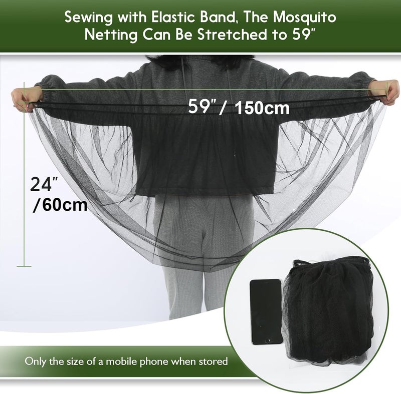 AMORBASE 2-Pack Stroller Mosquito Net, Universal Bug Net Cover for Stroller, Bassinets, Cradles, Playards, Pack N Plays and Portable Mini Crib, Durable Baby Insect Netting Infant Essential (2, Black) - Image 4